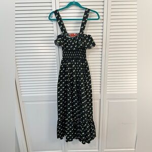 La DoubleJ.  Smocked bodice maxi dress with ruffle and removable straps.  Size S